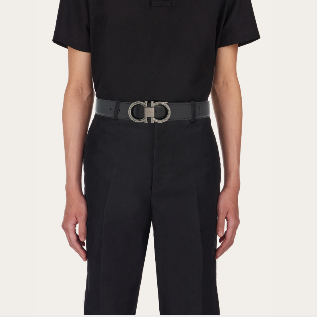 Ferragamo Gancini Belt - Negru&Maro